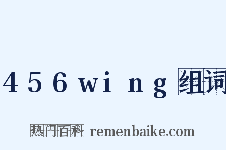 456wing组词是什么意思的图片
